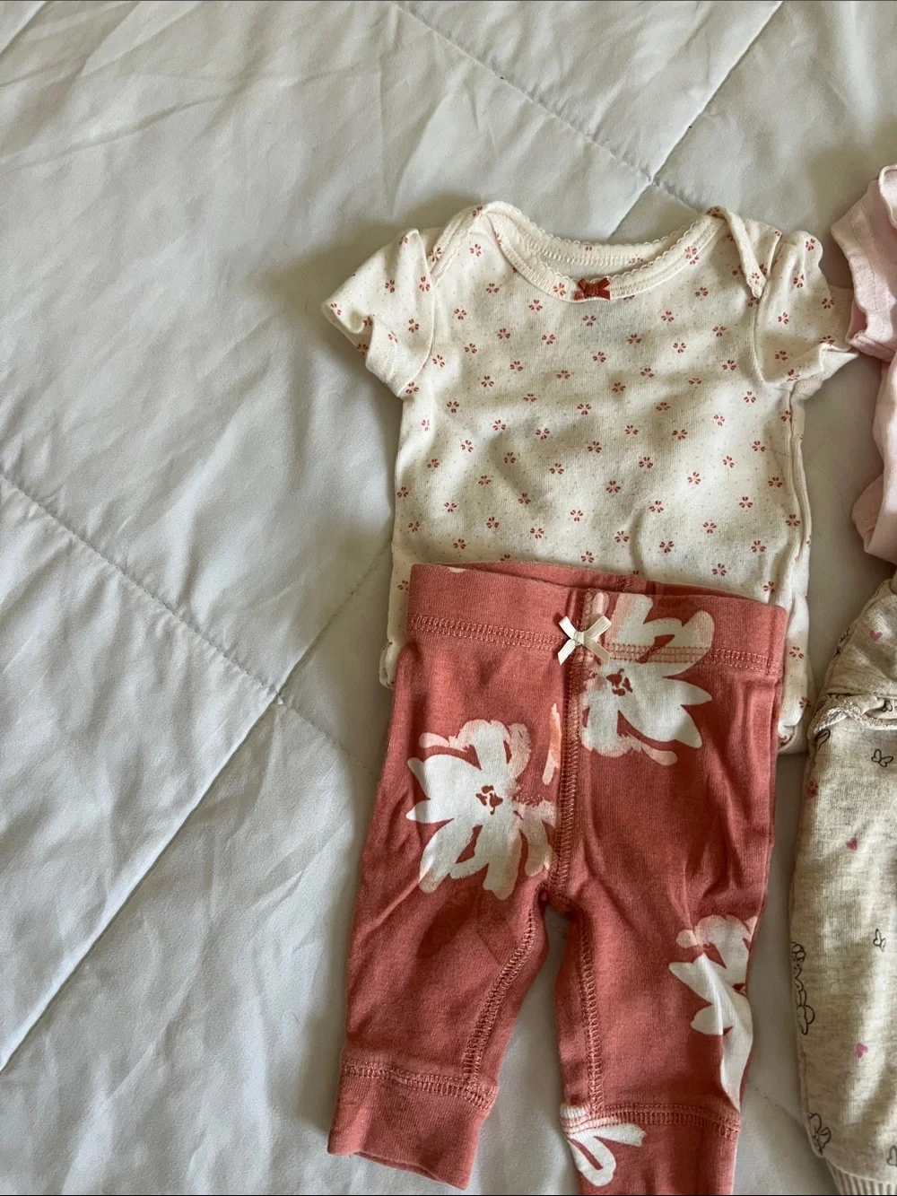 Four Baby Girls' Mixed Pink & Neutral Two-Piece Outfit Set